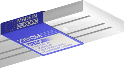 Produktbild von Gardinenschiene 270cm (3x90cm) / 3-läufig Vorhangschiene Komplettset (Verbinder,Befestigungs-Set,Seitendeckel,Gardinenröllchen)