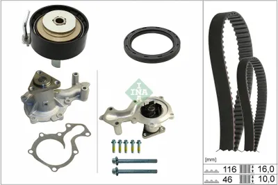 Produktbild von INA 530 0958 30 Zahnriemensatz + Wasserpumpe für FORD Fiesta Mk6 Schrägheck (JA8, JR8) FOCUS III Turnier Mondeo V Kombi (CF) FOCUS III C-Max II