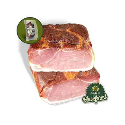 Produktbild von Schwarzwälder Schinken am Stück 500g mit herzhaft rauchigem Aroma – Räucherschinken nach Schwarzwälder Tradition | Schwarzwaldmetzgerei