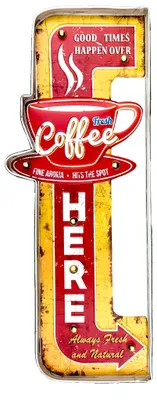 LED-Leuchtschild Retro-Metallschild 57x23 cm
