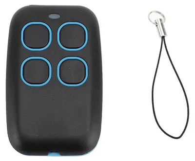 Image de 4 télécommandes sans fil, contrôle à large bande de fréquences (250 à 913 MHz), pour la copie de signaux, adaptées aux systèmes d'ouverture de garage, aux volets roulants et aux portes automatiques. Couleur : bleu