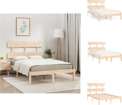 Image de vidaXL Lit en bois massif 120x200 cm - Lits et cadres de lit
