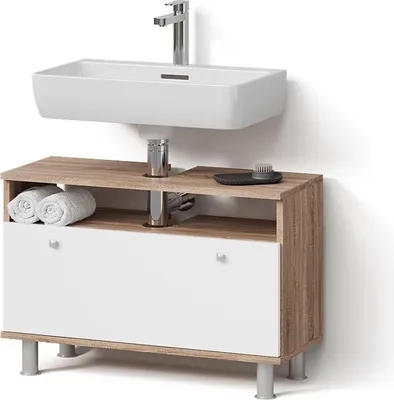Produktbild von Waschbeckenunterschrank Livinity Fucino Sonoma/Weiß 80.2 x 54 cm mit Schublade, Model 56634