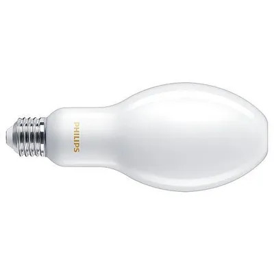 A white Philips LED light bulb with a silver screw base, shown on a white background.