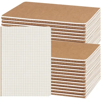 Imagen del producto de Juego de 48 cuadernos de tamaño A5, hechos de papel kraft, con 60 hojas por cuaderno
