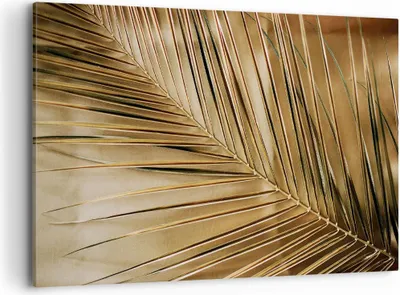 Produktbild von Bild auf Leinwand - Leinwandbild - Einteilig - Blatt Gold Pflanze - 120x80cm - Wand Bild - Wanddeko - Wandbilder - Leinwanddruck - Bilder - Wanddekoration - Leinwand bilder - Wandbild - AA120x80-5041
