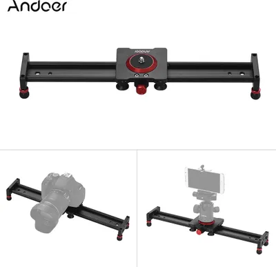Zdjęcie produktu dla Andoer 40 cm / 16 cali – szyna do kamery z stopu aluminium, stabilizator wideo, do lustrzanek cyfrowych, kamer cyfrowych, filmów DV i fotografii, nośność do 5 kg