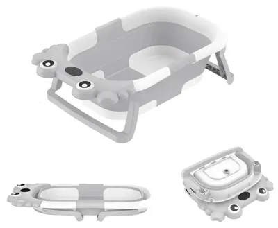 Image de Baignoire pour bébé, design pliable, thermomètre intégré, GRIS