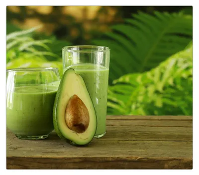 Produktbild von Spritzschutz Herdabdeckplatte Schneidebrett aus Glas Avocadosaft 1-Teilig (60x52cm)