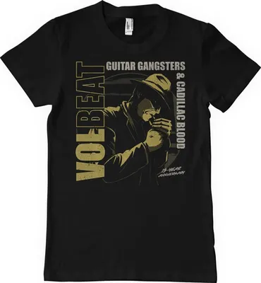 Produktbild von Volbeat Guitar Gangsters T-Shirt, Offizieller Fanartikel, schwarz mit Album-Print, 100% Baumwolle