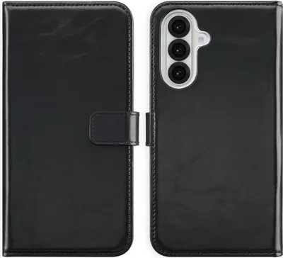 Zdjęcie produktu dla Selencia Genuine Leather Bookcase dla Samsung Galaxy A36 / A56 - Czarny