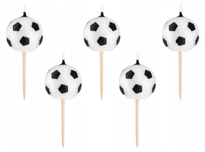 Obrázok produktu pre Sviečky s motívom futbalu - 5 kusov.