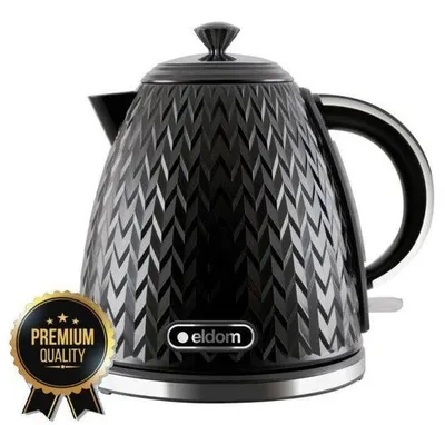 Produktbild von Großer Wasserkocher Retro - ELDOM - Schwarz glänzend - 1,7 Liter