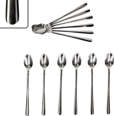 Produktbild von 12er Set Style Art lange Latte Macchiato Löffel 12 Pers Longdrink Eis Edelstahl
