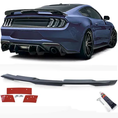 Image de Spoiler arrière noir brillant pour Ford Mustang Coupé, modèles 2014-2020