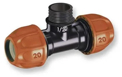 Immagine prodotto di Claber Raccordo A T Per Tubo Ø 20 Mm Con Filetto 1/2" M