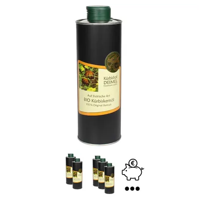 Produktbild von Kürbishof DEIMEL Steiermark/Austria - 500 ml Dose Original Steirisches  Kürbiskernöl - Jährlich prämiert
