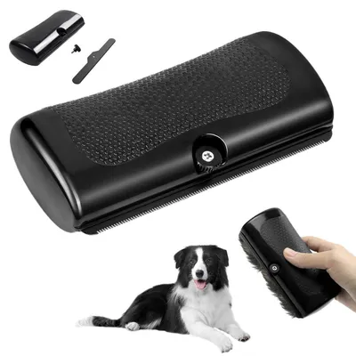 Produktbild von Hundebürste mit Komfortgriff zur Fellpflege für Hunde und Katzen, Schwarz