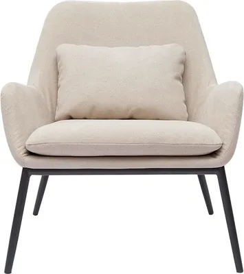 Produktbild von Miliboo - Design-Sessel im beigen Samtdesign mit schwarzem Metall MAXINE