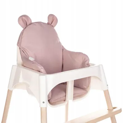 Produktbild von Sitzkissen kompatibel mit Ikea Antilop Hochstuhl – Hochstuhl Sitzbezug – Stuhlkissen für Kleinkinder – Handmade Baby Kissen - Teddy - Rosa