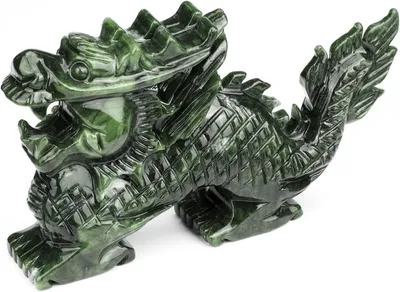 Drachen-Jade-Skulptur 5,3 Zoll Feng-Shui-Deko