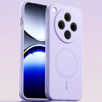 Obrázek produktu pro Magnetické pouzdro pro Oppo Find X8, kompatibilní s MagSafe, tekutý silikon, nárazuvzdorné a odolné proti poškrábání Fialová