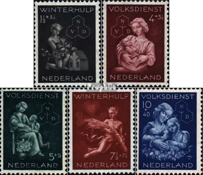 Produktbild von Briefmarken Niederlande 1944 Mi 423-427 (kompl.Ausg.) postfrisch Wohlfahrtsmarken