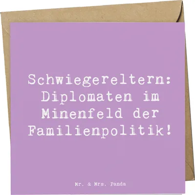 Produktbild von Mr. & Mrs. Panda doppelkarte Spruch Schwiegereltern Diplomaten - Lavendeltraum - Geschenk, Dankbarkeit, Liebe, Grußkarte, einzigartige Designs, Glückwunschkarte, Herz