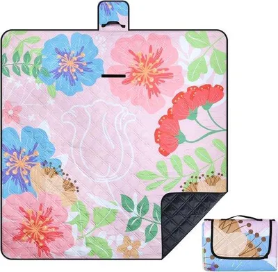 Produktbild von Famanu Picknickdecke 200 x 200 cm - Wasserfest, Tragbar, Dreilagig