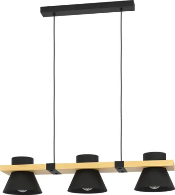 Produktbild von EGLO MACCLES, Schwarz, Braun, Stahl, Holz, Universal, IP20, I, E27