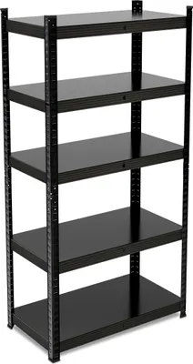 Immagine prodotto di Scaffale per carichi pesanti Relaxdays, L x P x A: 150x75x30 cm, 875 kg, acciaio, 5 ripiani, scaffale da magazzino, cantina, garage, da assemblare, nero