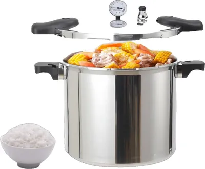 Image de Autocuiseur, en acier inoxydable, capacité de 23 litres, dimensions 32 x 28,0 cm, pression maximale de 90 kPa, poids de 4,65 kg
