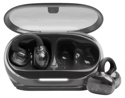 Zdjęcie produktu dla JBL Soundgear Clips TWS Open-Ear-Kopfhörer, IP54, Ghost Black
