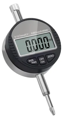 Digitale Messuhr 0–12,7 mm, 0,001 mm Ablesung, Edelstahl, LCD, grau