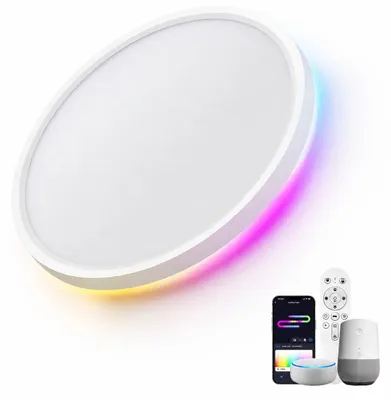 Produktbild von LuminexDesigns RGB LED Deckenleuchte Dimmbar Fernbedienung Alexa Steuerbar