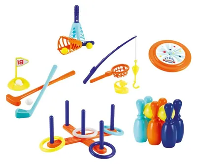 Produktbild von Gartenspielzeug Outdoor-Spielset Wurfspiel - 6 Geschicklichkeitsspiele - Ab 36 Monaten - Inhalt 6 Teile