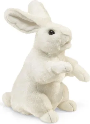 Produktbild von Folkmanis Handpuppe Hase stehend 42 cm weiß