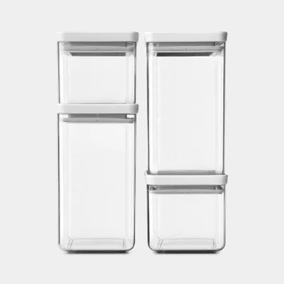 Immagine prodotto di Brabantia 12 25 69 4x1 Brabantia Vorratsdose Tasty eckig, hellgrau