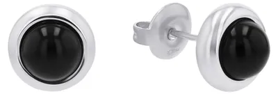 Produktbild von s.Oliver Damen Ohrstecker 2040607 Edelstahl Achat schwarz