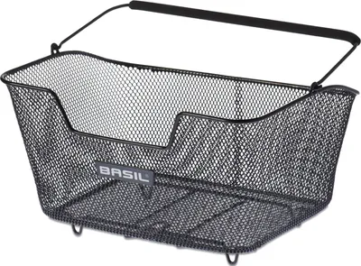 Immagine prodotto di Basil 11221 Cestino posteriore Base M in acciaio 29x41x21cm, a maglie strette, nero