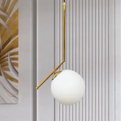 Produktbild von Hängelampe Gold Glas I Newrey I Modern Pendelleuchte Metall Kronleuchter Lampe
