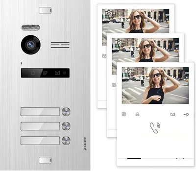 Produktbild von Balter EVO Silber Video Türsprechanlage Quick Monitor 2-Draht BUS Komplettsystem für 3 Teilnehmer