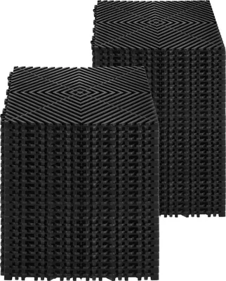 Zdjęcie produktu dla Mata drenażowa modułowa 31x31cm antypoślizgowa PP 50szt garaż ogród czarna