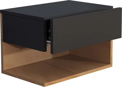 Immagine prodotto di Mobile notturno | Cassetto da parete | Pannello da parete | Comodino | Dimensioni ca. H. 30 x W. 45 x D. 32 cm - Usal XL 45 cm