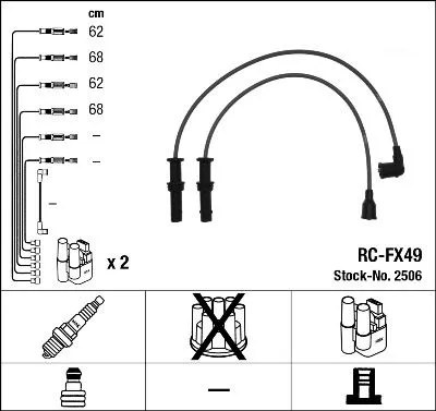 Produktbild von NGK 2506 Zündkabelsatz Zündleitungssatz für SUBARU FORESTER (SF)