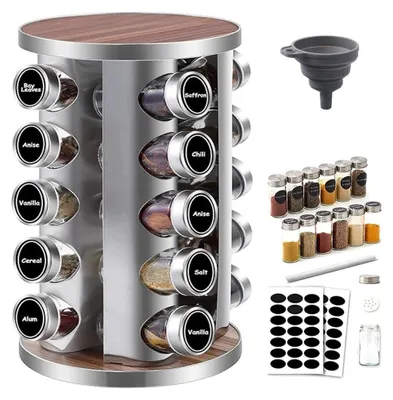 Image de Carrousel à épices rotatif à 360° avec 20 pots – pour la cuisine