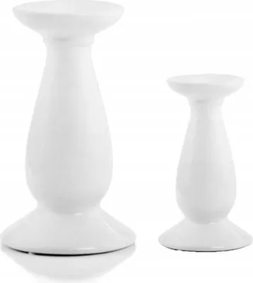 Image de Bougeoir en céramique blanche 18 cm pour bougies chauffe-plat