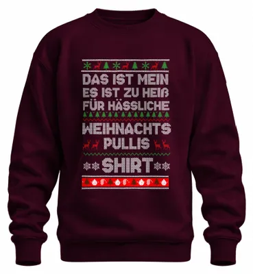 Zdjęcie produktu dla Brzydki świąteczny sweter Weihnachtsoutfit - Weihnachten Xmas Christmas Uni  Pullover, bordowy, L