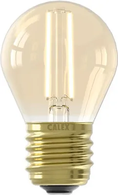 Produktbild von LED Tropfenlampe dimmbar P45 E27/3,5W(25W) 250 lm 2100 K gold warmweiß Calex Warm Filament