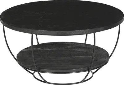 Produktbild von Livingfurn - Couchtisch Evan Norris - 85x85x44 cm - Mangoholz / beschichteter Stahl